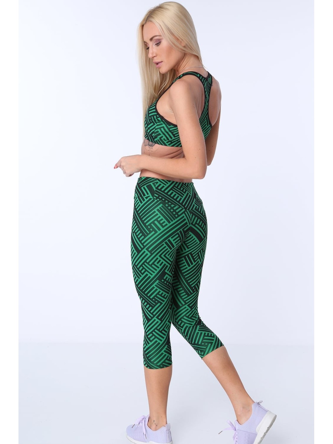 Schwarze und grüne Sportleggings H006 – Online-Shop – Boutique